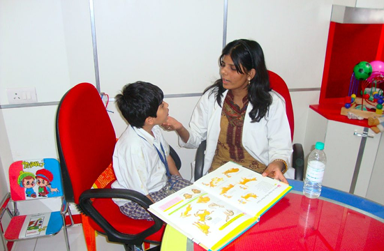 Therapist with child